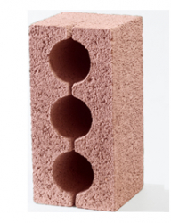 Блок стеновой керамзитовый 390х190х190 3‐х пустотный